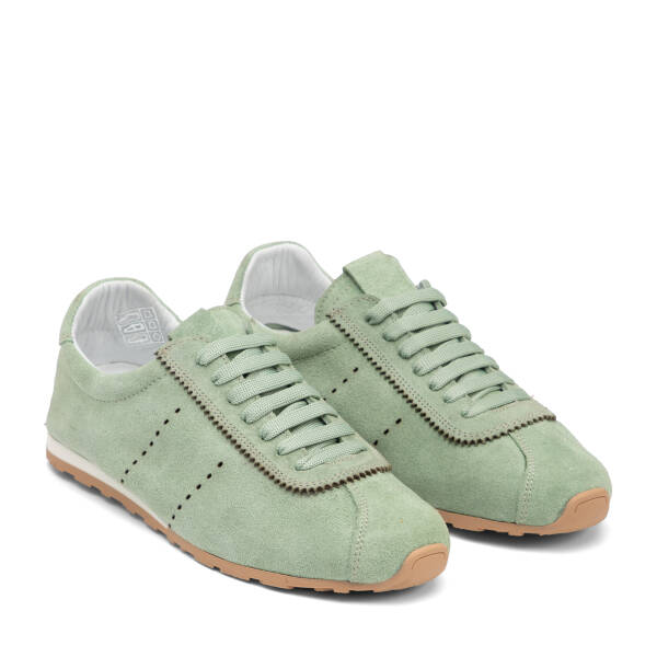 Yeşil Hakiki Süet Deri Kadın Sneaker - K25I1AY68063-S2W - 2