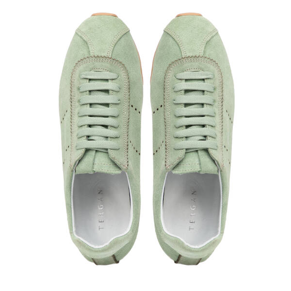 Yeşil Hakiki Süet Deri Kadın Sneaker - K25I1AY68063-S2W - 5