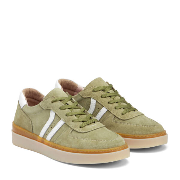 Yeşil Hakiki Süet Deri Kadın Sneaker - K26I1AY68421-V0O - 2