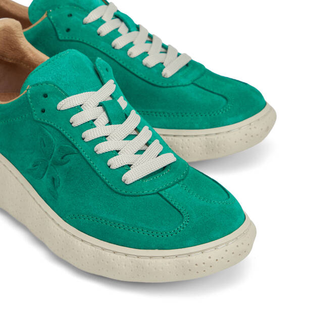 Yeşil Hakiki Süet Deri Kadın Sneaker - K26I1AY68701-O48 - 3