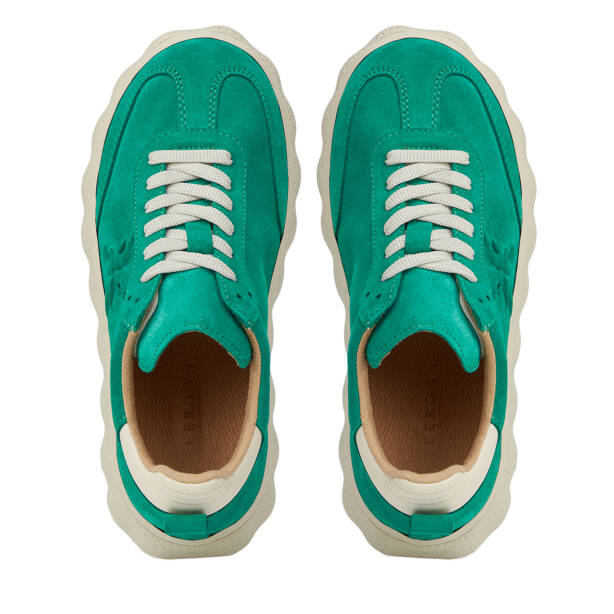 Yeşil Hakiki Süet Deri Kadın Sneaker - K26I1AY68701-O48 - 5