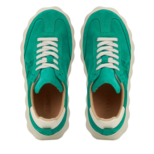 Yeşil Hakiki Süet Deri Kadın Sneaker - K26I1AY68701-O48 - 5