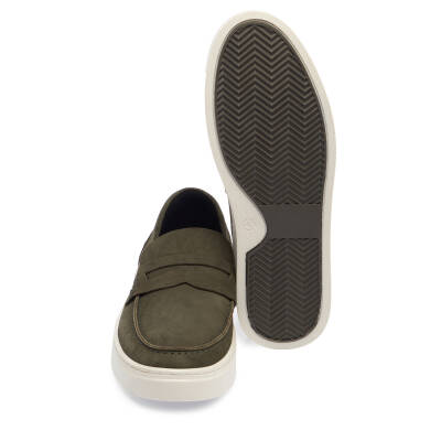 Yeşil Nubuk Deri Erkek Loafer - E24I1AY56746-G98 - 4