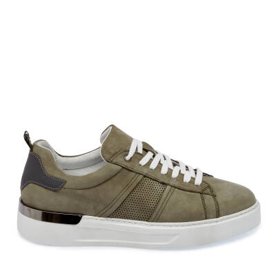 Yeşil Nubuk Deri Erkek Sneaker - E24I1AY56638-G98 - 3