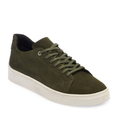  Yeşil Nubuk Deri Erkek Sneaker - E24I1AY56745-G98 - 1