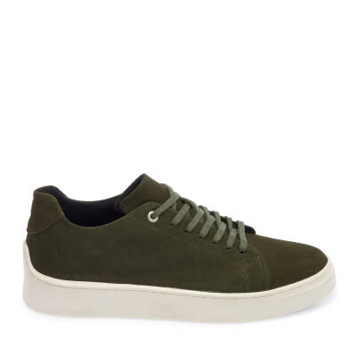  Yeşil Nubuk Deri Erkek Sneaker - E24I1AY56745-G98 - 3