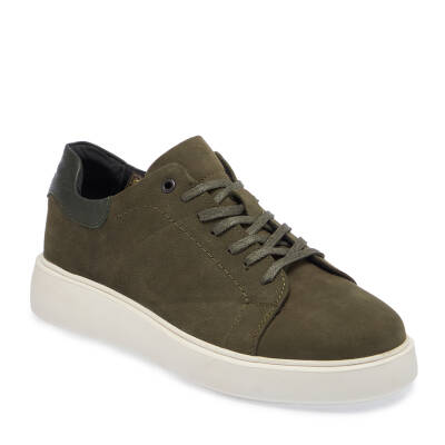  Yeşil Nubuk Deri Erkek Sneaker - E24I1AY56902-G98 - 1
