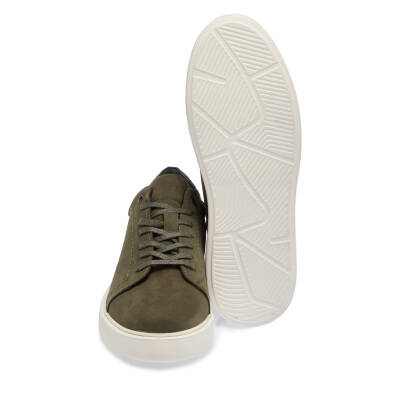  Yeşil Nubuk Deri Erkek Sneaker - E24I1AY56902-G98 - 4