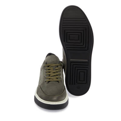  Yeşil Nubuk Deri Erkek Sneaker - E24S1AY57046-G98 - 4