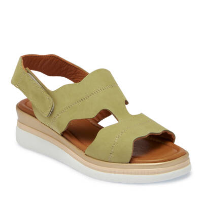 Yeşil Nubuk Deri Kadın Sandalet - K25Y1SN67853-K01 
