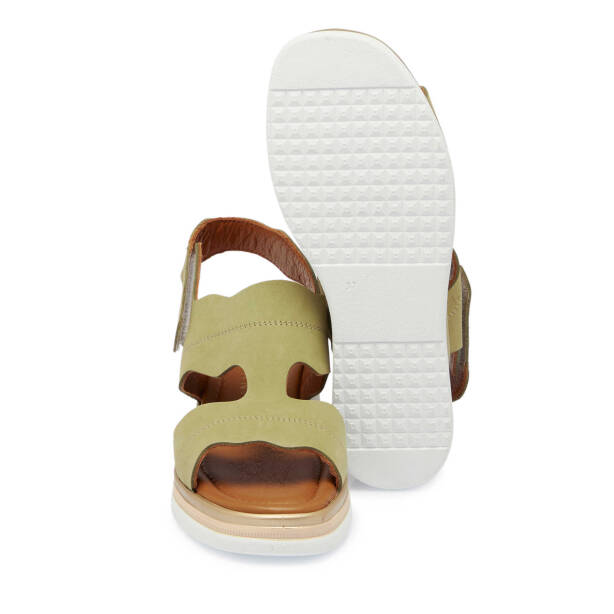 Yeşil Nubuk Deri Kadın Sandalet - K25Y1SN67853-K01 - Tergan