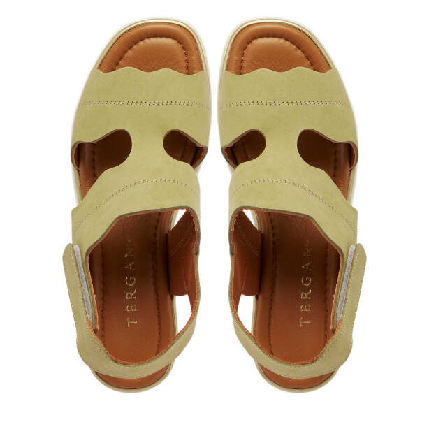 Yeşil Nubuk Deri Kadın Sandalet - K25Y1SN67853-K01 - Tergan