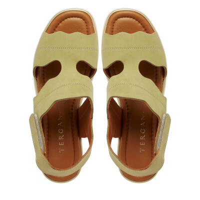 Yeşil Nubuk Deri Kadın Sandalet - K25Y1SN67853-K01 - 5