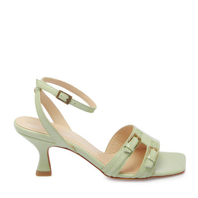 Yeşil Rugan Deri Kadın Topuklu Ayakkabı - K24Y1AY67185-B8R - 3