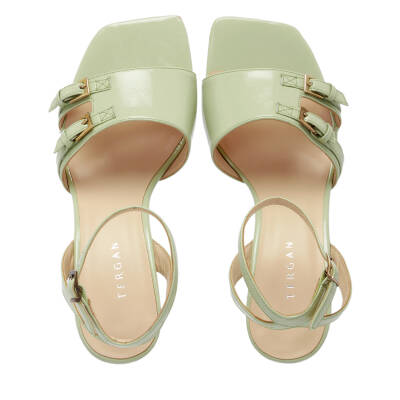 Yeşil Rugan Deri Kadın Topuklu Ayakkabı - K24Y1AY67185-B8R - 5