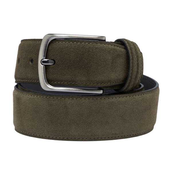 Yeşil Hakiki Süet Deri Erkek Kemer - S1EK00000306-O48 - 1