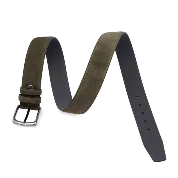 Yeşil Hakiki Süet Deri Erkek Kemer - S1EK00000306-O48 - 2