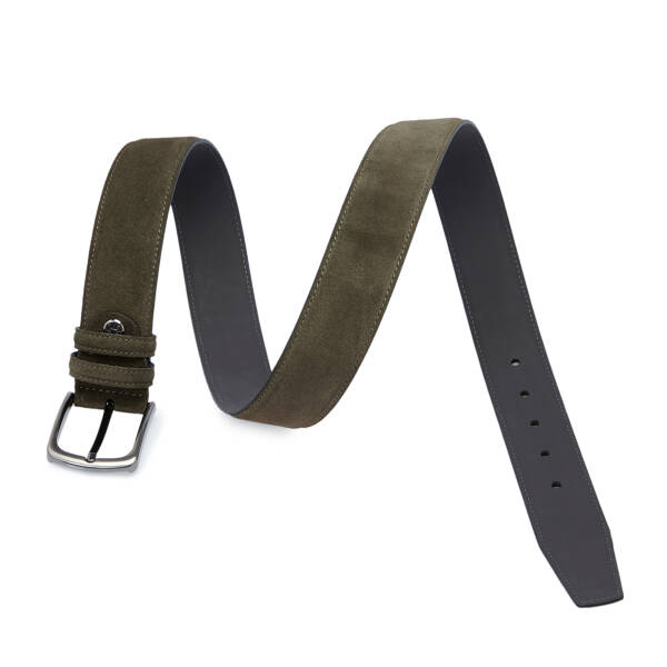 Yeşil Hakiki Süet Deri Erkek Kemer - S1EK00000306-O48 - 2