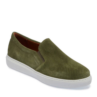 Yeşil Süet Deri Kadın Loafer - K24I1AY67368-O48 
