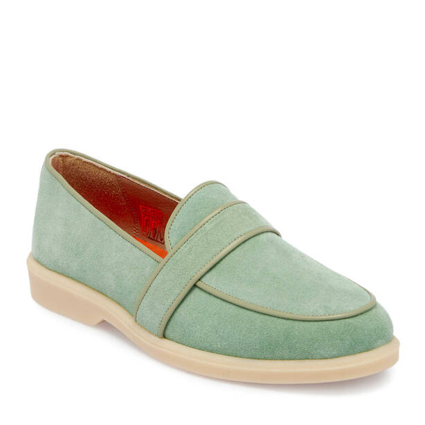 Yeşil Süet Deri Kadın Loafer - K25I1AY67908-S2R - 2