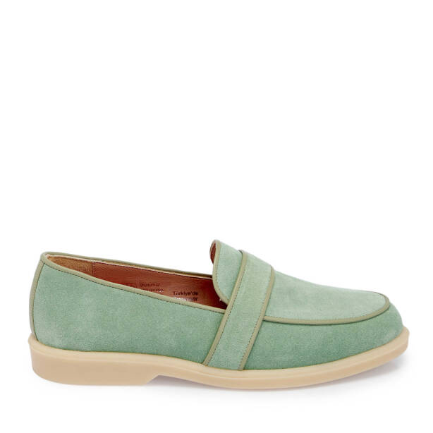Yeşil Süet Deri Kadın Loafer - K25I1AY67908-S2R - 4