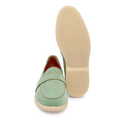 Yeşil Süet Deri Kadın Loafer - K25I1AY67908-S2R - 5