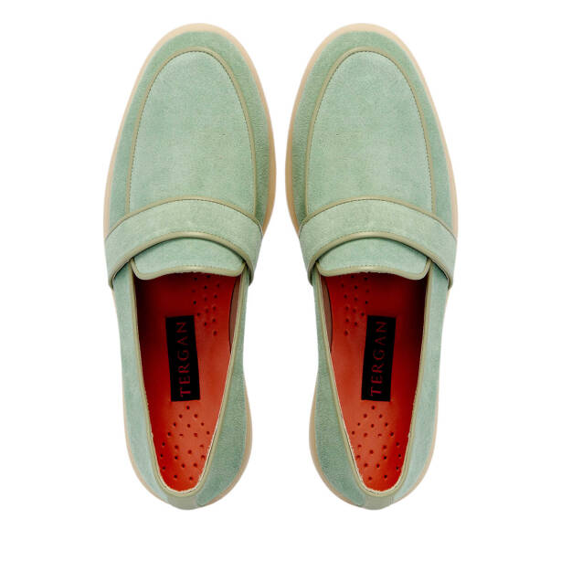 Yeşil Süet Deri Kadın Loafer - K25I1AY67908-S2R - 6