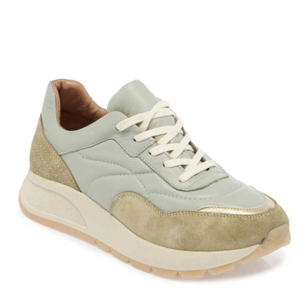 Yeşil Hakiki Süet Deri Kadın Sneaker - K24I1AY67304-O48 - 2
