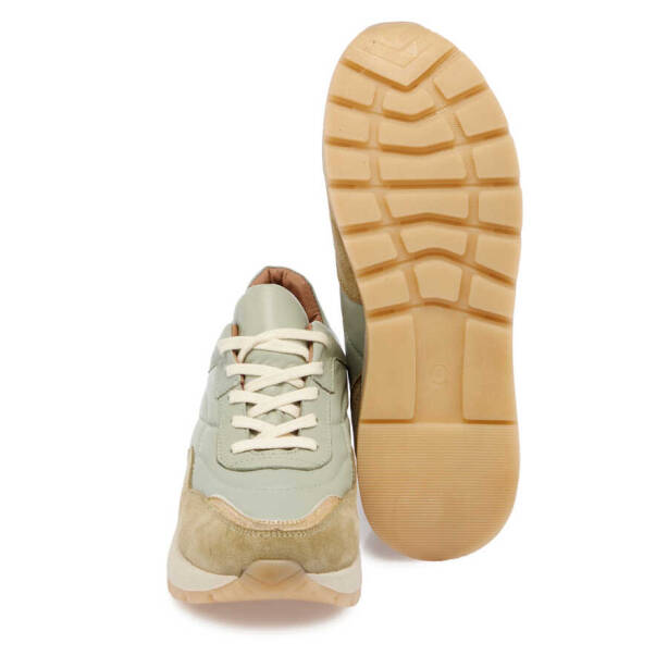 Yeşil Hakiki Süet Deri Kadın Sneaker - K24I1AY67304-O48 - 4