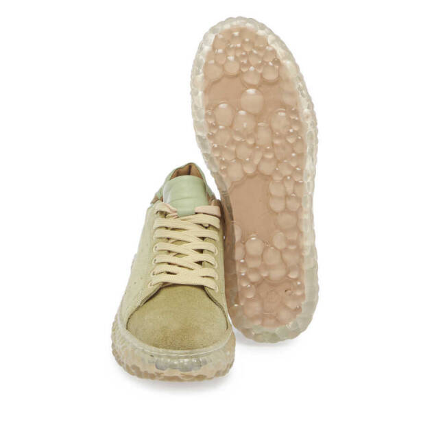 Yeşil Süet Deri Kadın Sneaker - K24I1AY67334-S2W - 4