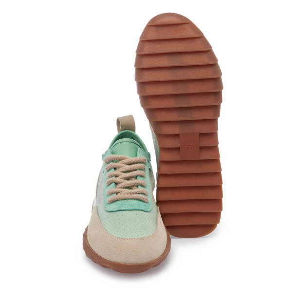 Yeşil Süet Deri Kadın Sneaker - K25I1AY68117-S2W - Tergan