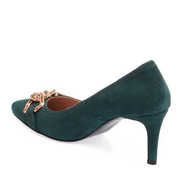 Yeşil Süet Deri Kadın Stiletto - K24I1AY67464-O48 - 2
