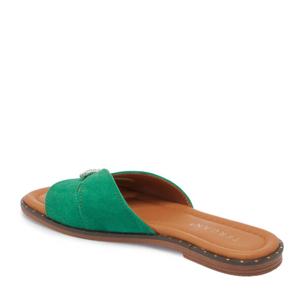Yeşil Hakiki Süet Deri Kadın Terlik - K25Y1TR67779-O48 - 3