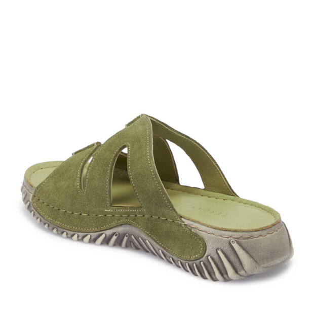 Yeşil Hakiki Süet Deri Kadın Terlik - K25Y1TR67930-O48 - 3