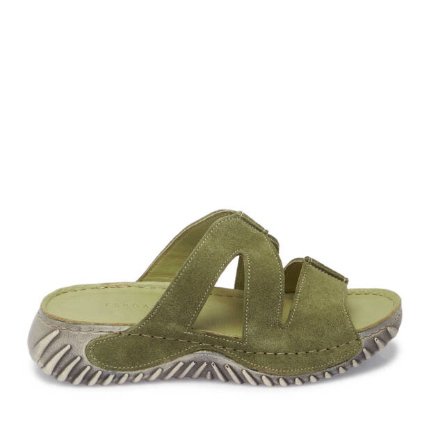 Yeşil Hakiki Süet Deri Kadın Terlik - K25Y1TR67930-O48 