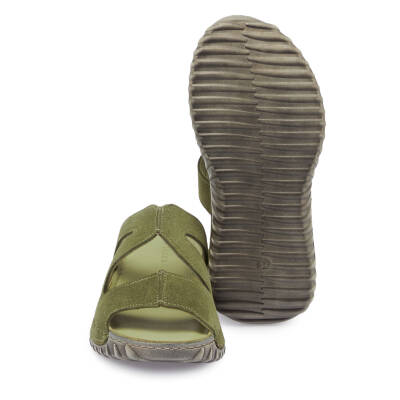Yeşil Süet Deri Kadın Terlik - K25Y1TR67930-O48 - 4
