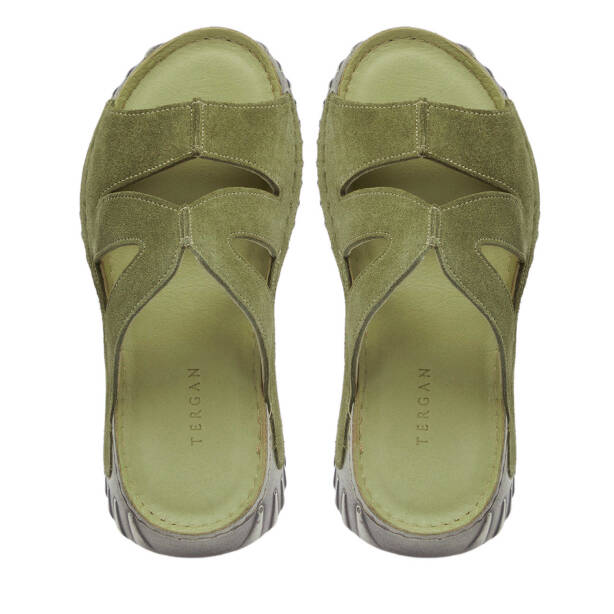Yeşil Hakiki Süet Deri Kadın Terlik - K25Y1TR67930-O48 - 5
