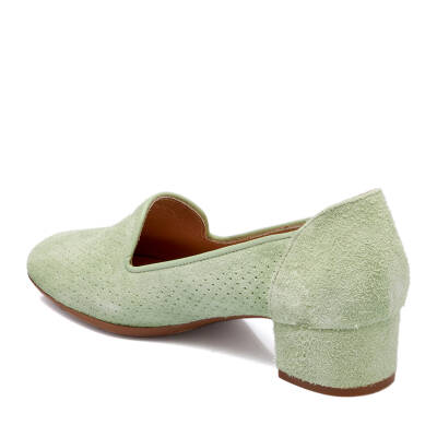  Yeşil Süet Deri Kadın Topuklu Ayakkabı - K23I1AY66657-S2R - 2