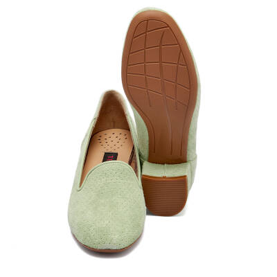 Yeşil Süet Deri Kadın Topuklu Ayakkabı - K23I1AY66657-S2R - 4