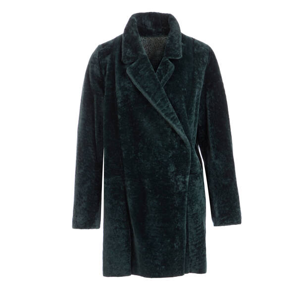 Yeşil Tekstil - Kürk Kadın Deri Kaban - K24KKM320452-U4Q 