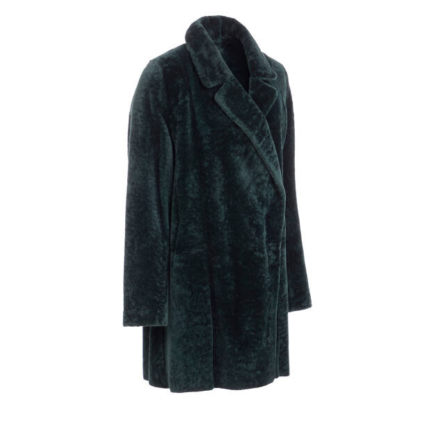 Yeşil Tekstil - Kürk Kadın Deri Kaban - K24KKM320452-U4Q - 2