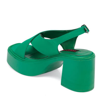Yeşil Vegan Tekstil Kadın Sandalet - K24Y1SN67404-T3R - 2