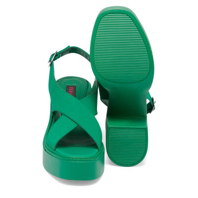Yeşil Vegan Tekstil Kadın Sandalet - K24Y1SN67404-T3R - 4