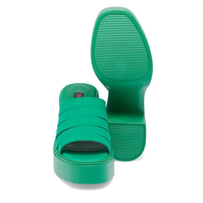 Yeşil Vegan Tekstil Kadın Terlik - K24Y1TR67423-T3R - 4
