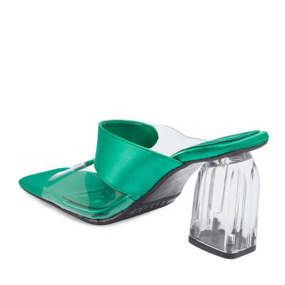 Yeşil Vegan-Tekstil Kadın Terlik - K24Y1TR67427-D3L - 2